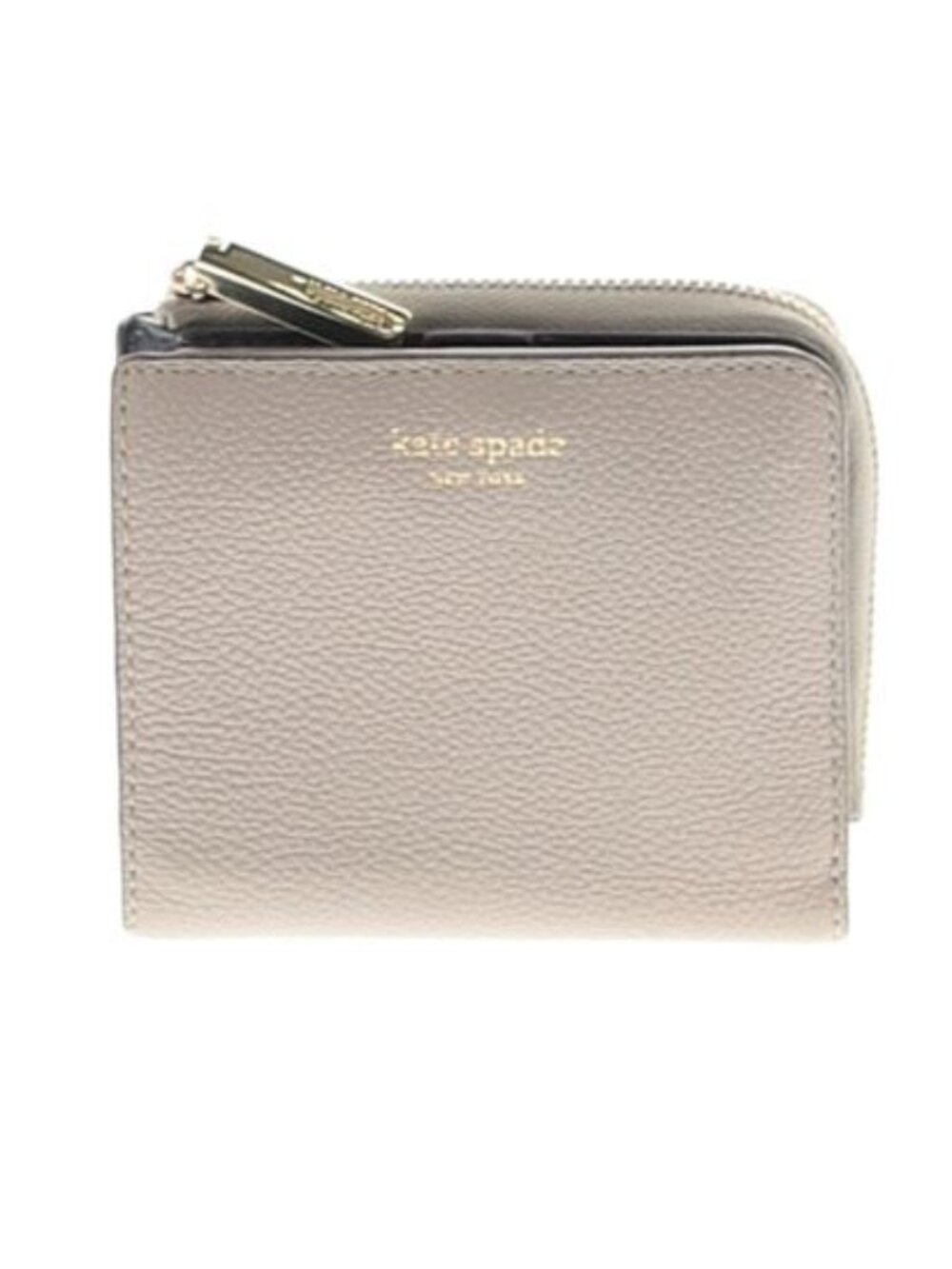 Kate Spade New York Leather Wallet Coin Purse Tan Beige Zip Micro Mini 90s Y2K